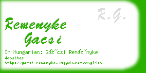 remenyke gacsi business card